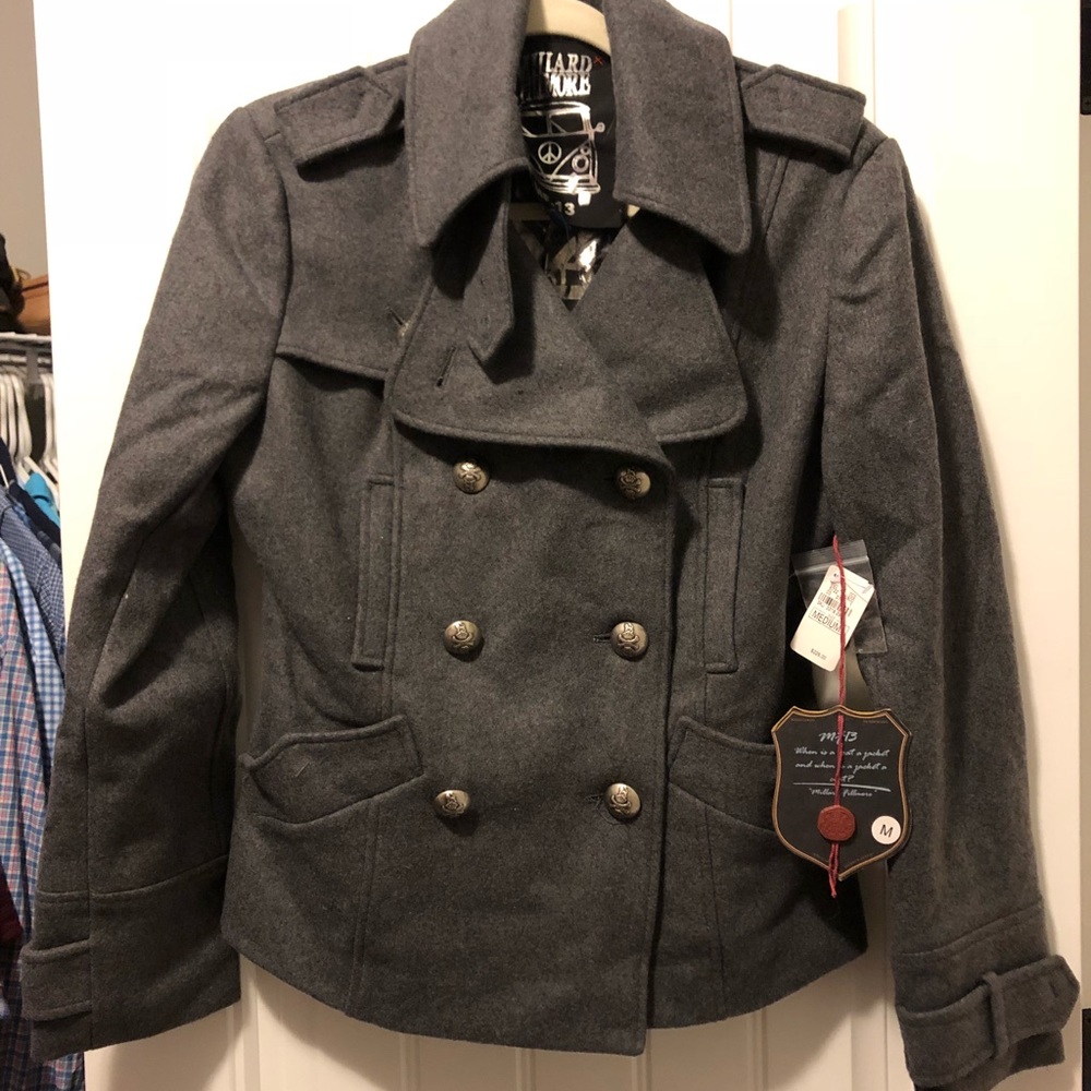 NWT Millard Fillmore gray pea coat